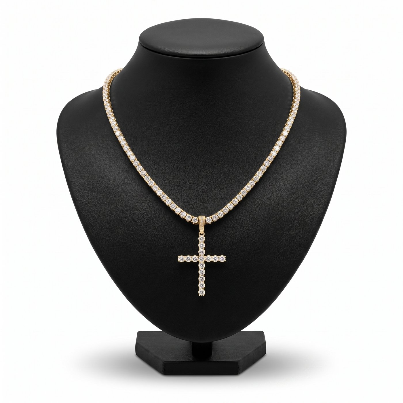 Cross Pendant 4mm in 18K Yellow Gold