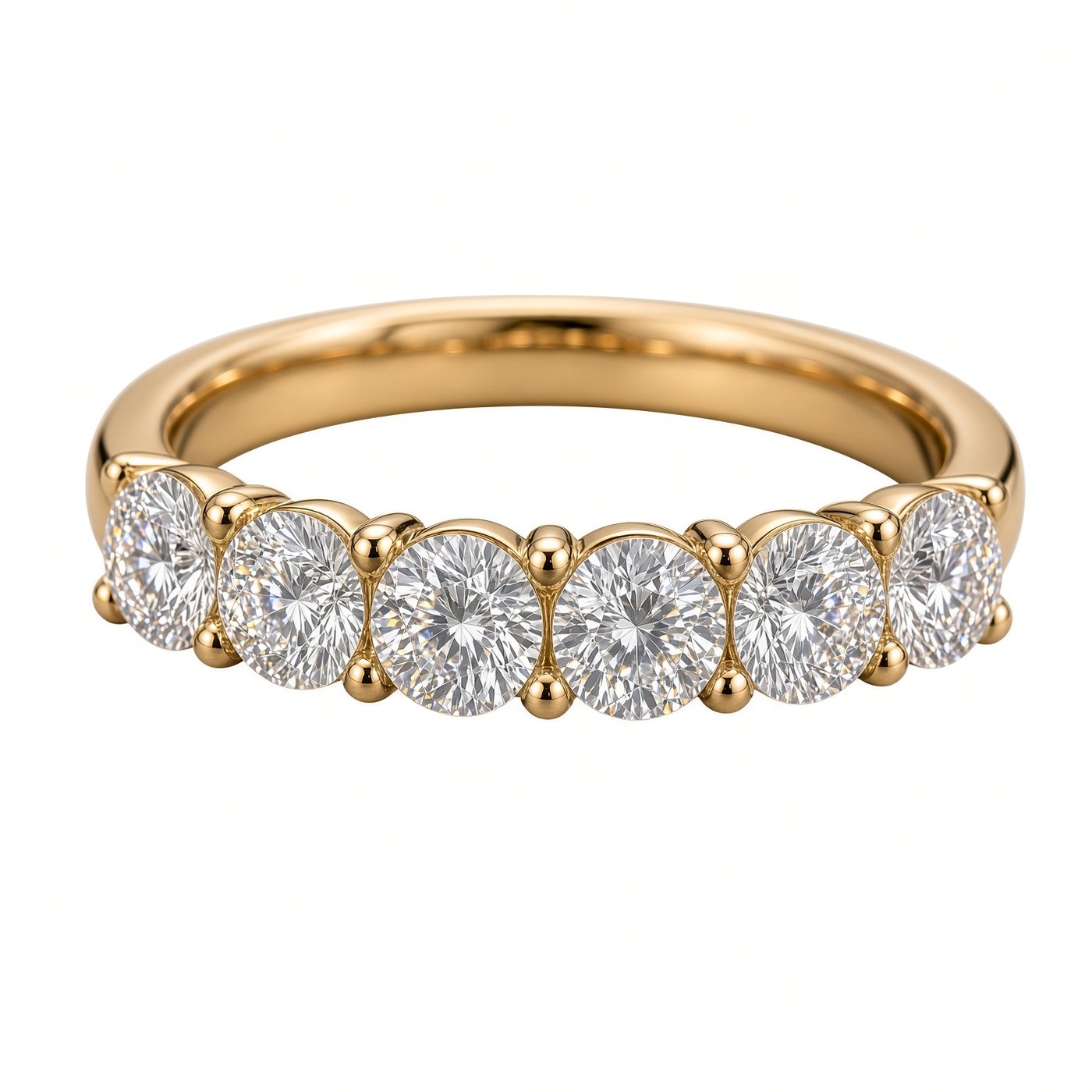 4mm Half Eternity Band in 18K Yellow Gold