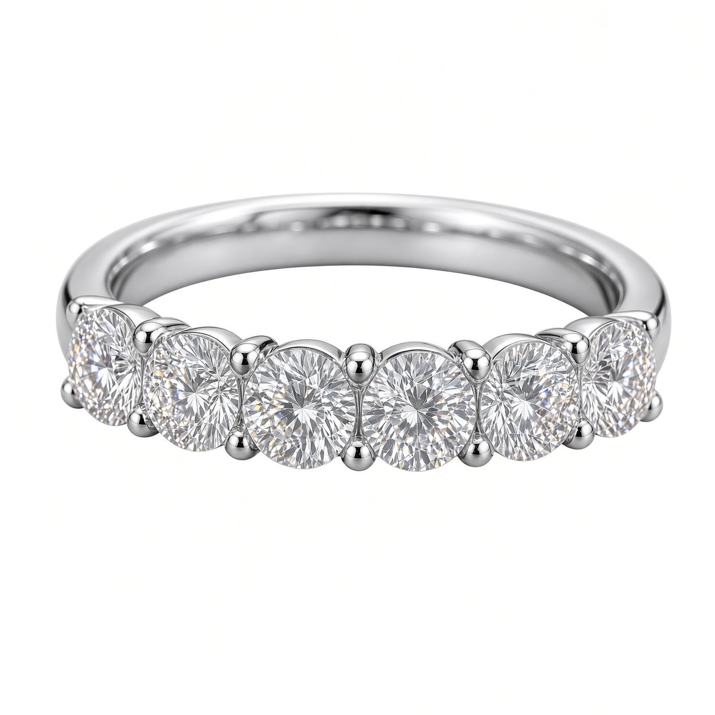 4mm Half Eternity Band in 925 Sterling Silver