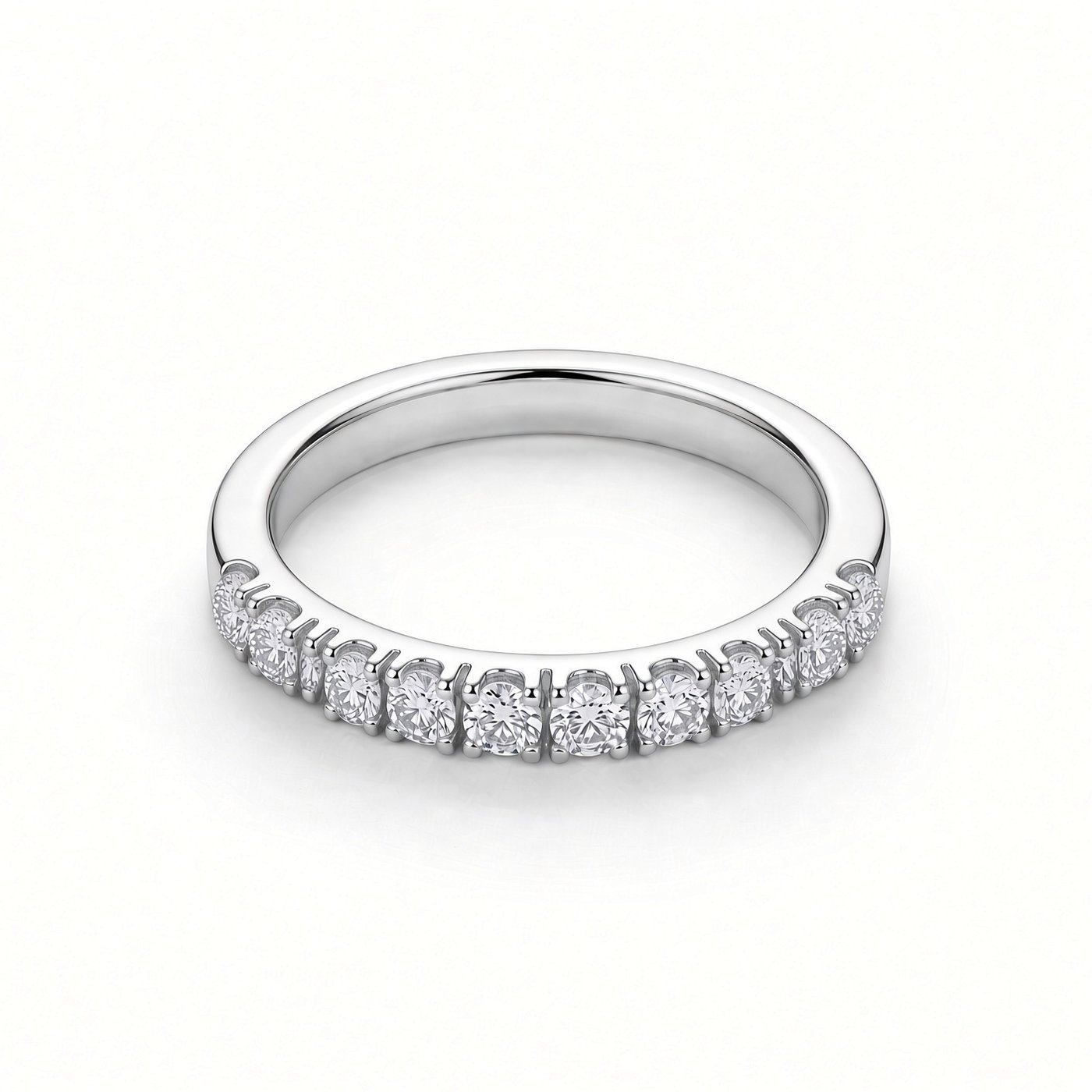 3mm Half Eternity Band in 925 Sterling Silver